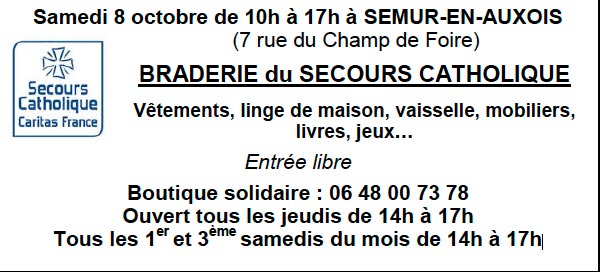 BRADERIE du SECOURS CATHOLIQUE